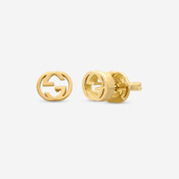 Gucci Interlocking G 18K Yellow Gold Stud Earrings MSRP $800 YBD66211100100U - THE SOLIST