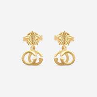 Gucci Double G & Star 18K Yellow Gold Dangle Earrings YBD64860400100U MSRP $850 - THE SOLIST
