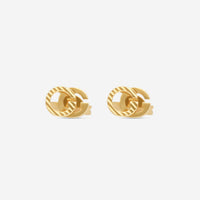 Gucci Double G Motif 18K Yellow Gold Stud Earrings YBD65221900100U MSRP $750 - THE SOLIST