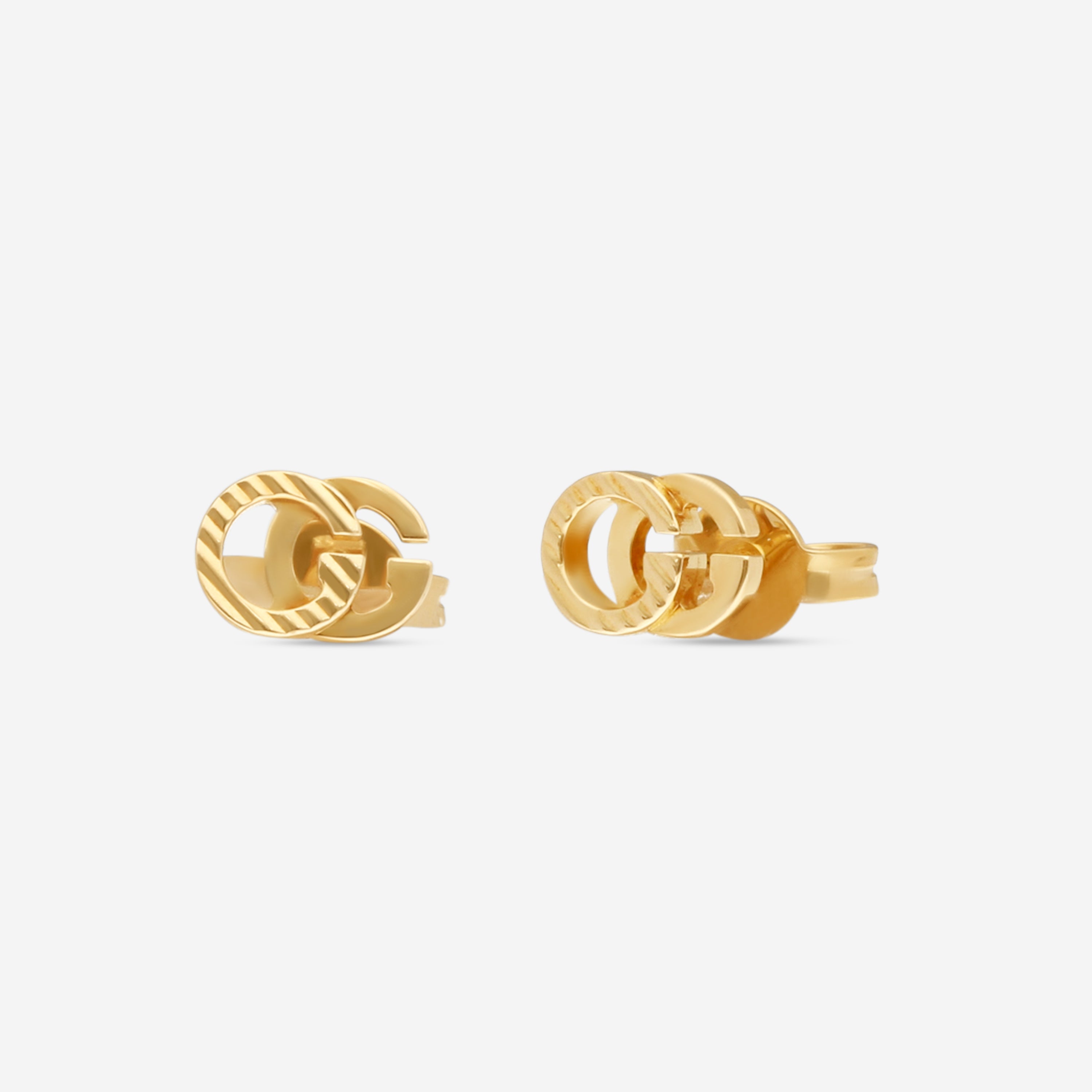 Gucci Double G Motif 18K Yellow Gold Stud Earrings YBD65221900100U MSRP $750 - THE SOLIST