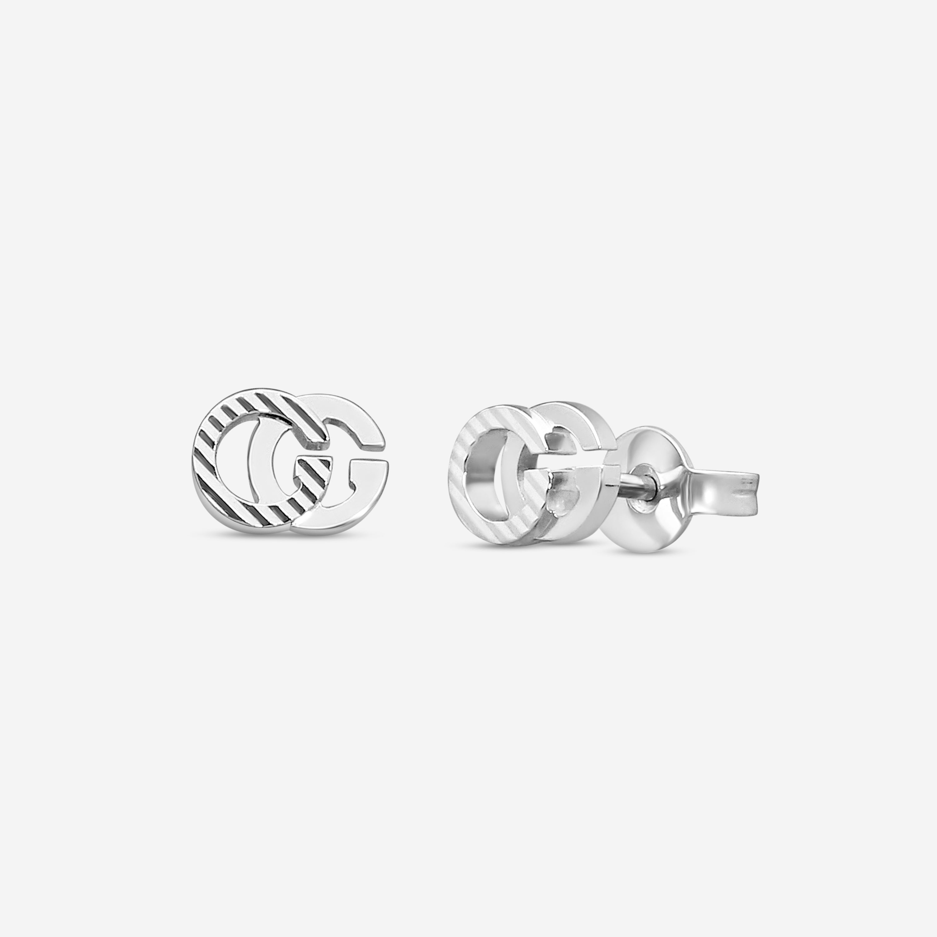 Gucci GG 18K White Gold Stud Earrings MSRP $850 YBD65221900200U - THE SOLIST