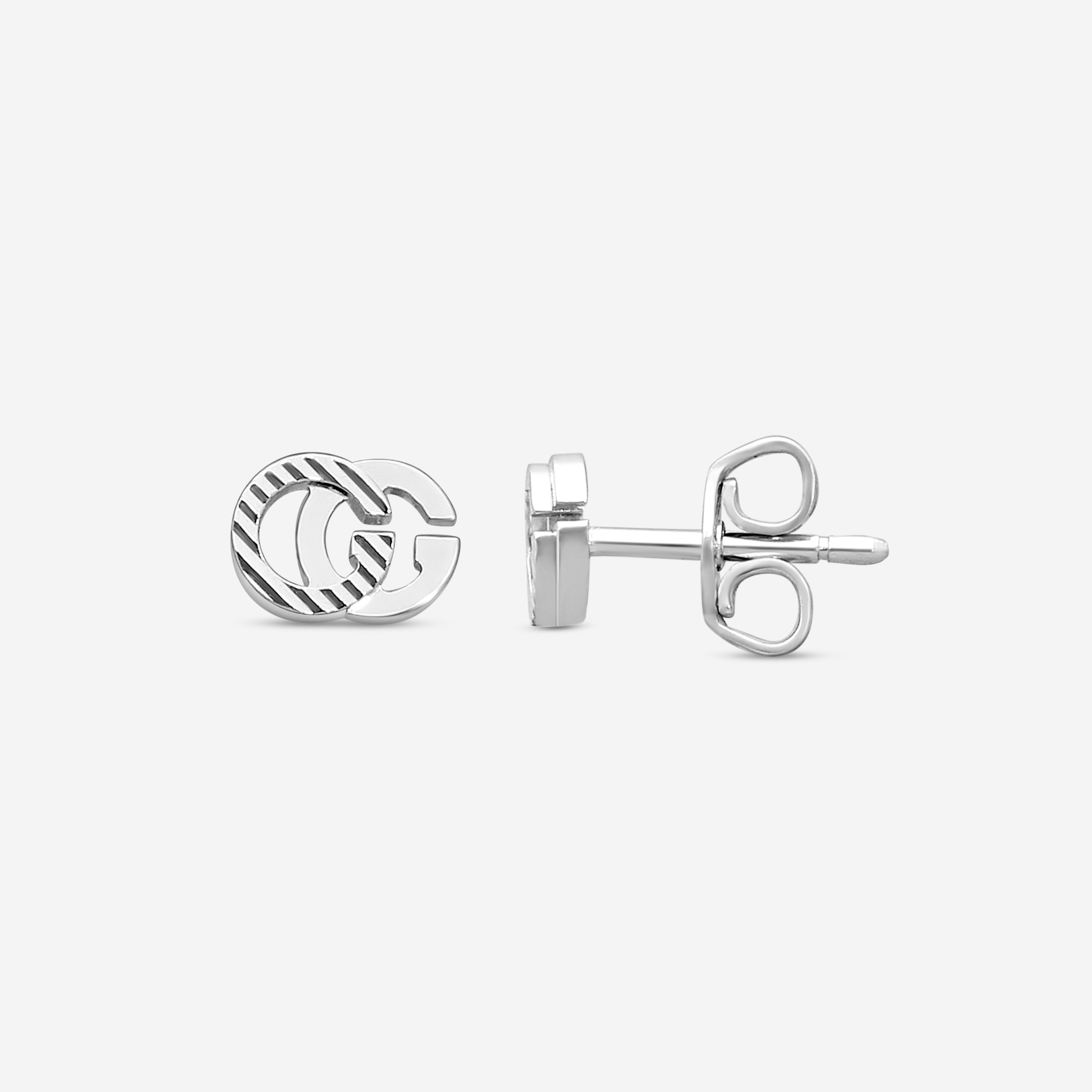 Gucci GG 18K White Gold Stud Earrings MSRP $850 YBD65221900200U - THE SOLIST