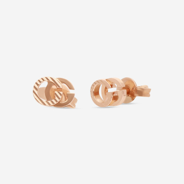 Gucci GG Running 18K Rose Gold Stud Earrings YBD65221900300U MSRP $750 - THE SOLIST