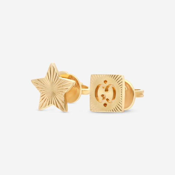 Gucci Icon 18K Yellow Gold Stud Earrings YBD66206800100U MSRP $910 - THE SOLIST