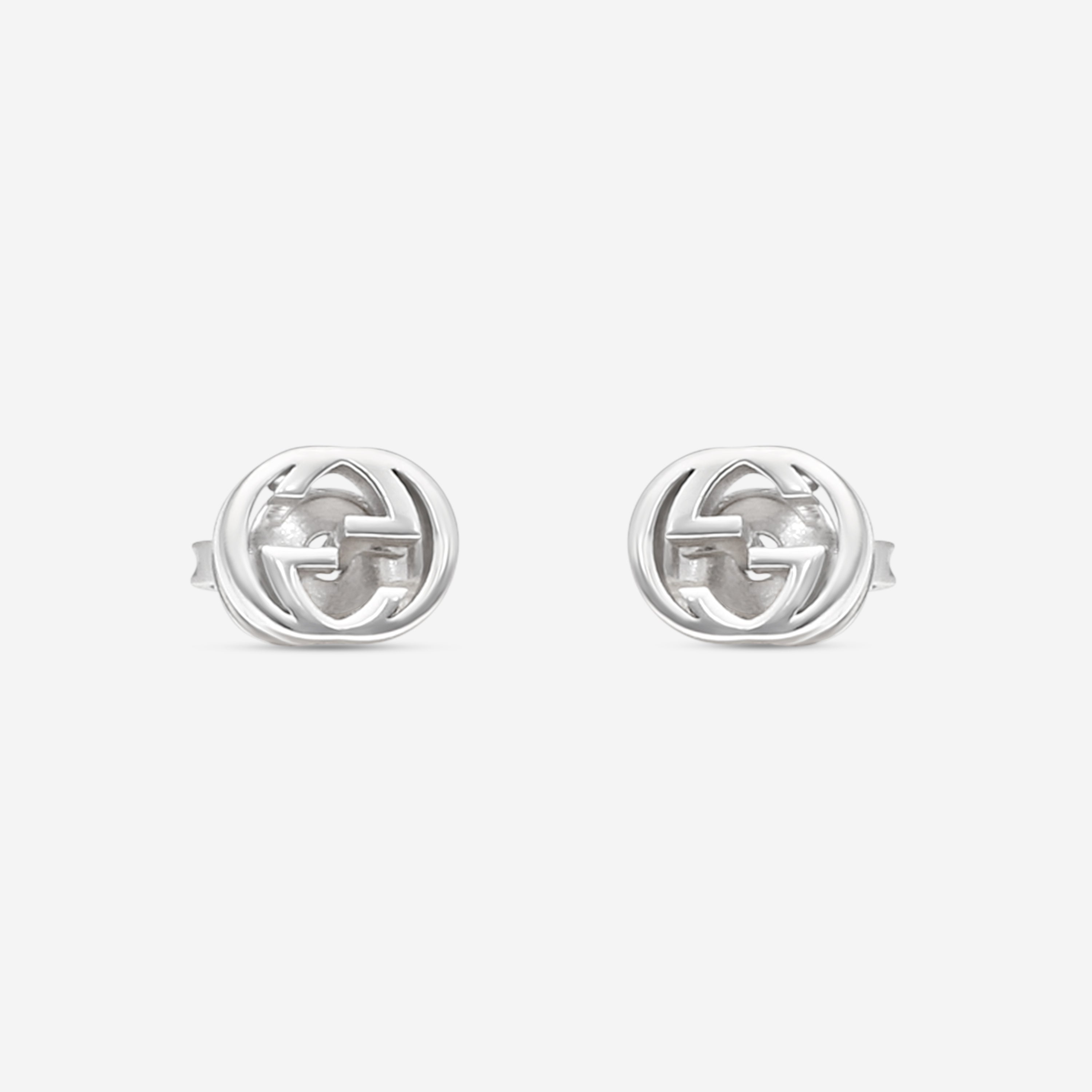 GUCCI Interlocking G Motif in 18kt White Gold Earrings YBD66211100200U - THE SOLIST