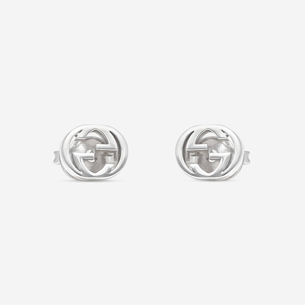 GUCCI Interlocking G Motif in 18kt White Gold Earrings YBD66211100200U - THE SOLIST