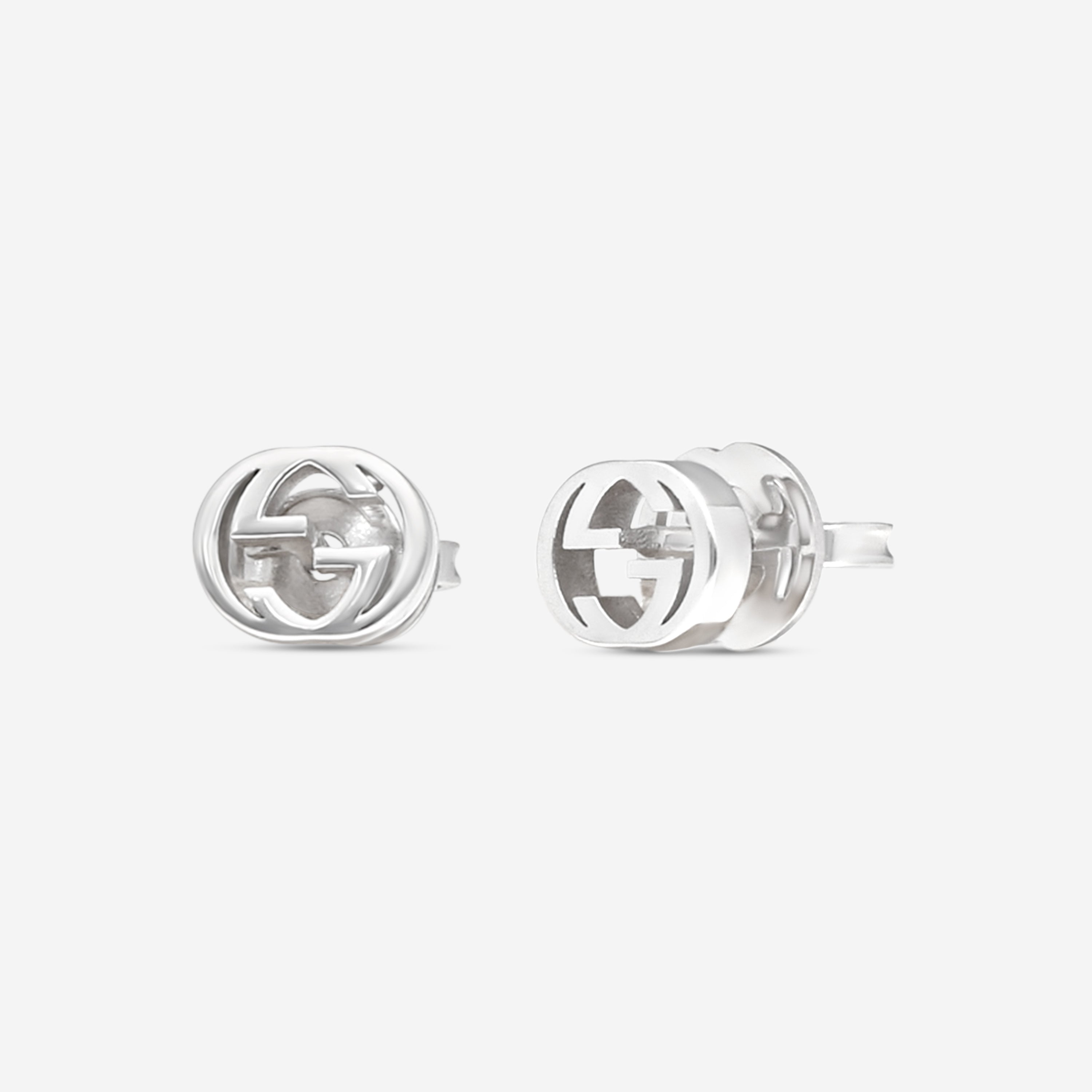GUCCI Interlocking G Motif in 18kt White Gold Earrings YBD66211100200U - THE SOLIST