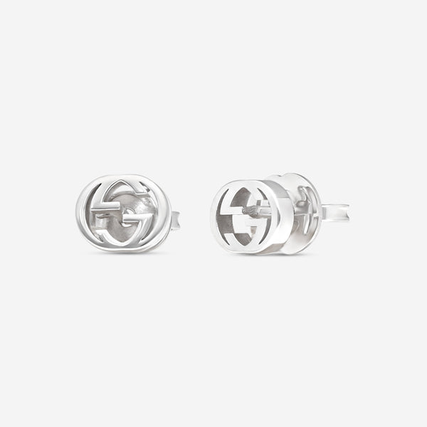 GUCCI Interlocking G Motif in 18kt White Gold Earrings YBD66211100200U - THE SOLIST