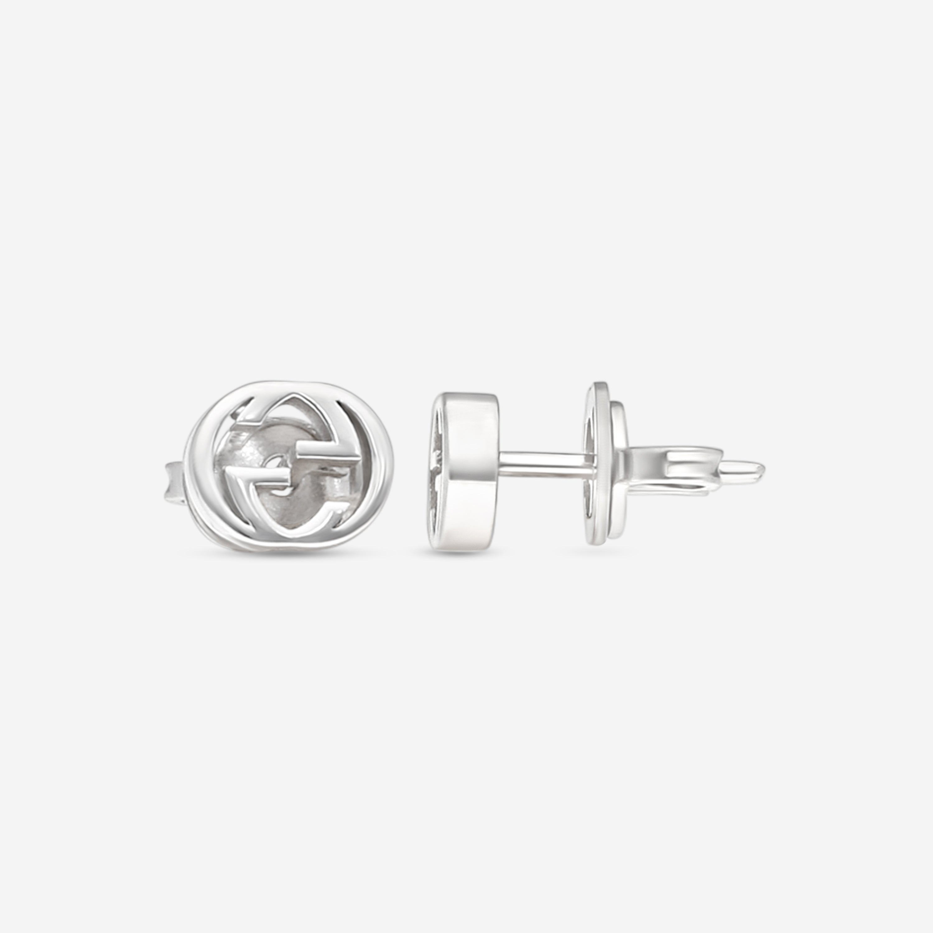 GUCCI Interlocking G Motif in 18kt White Gold Earrings YBD66211100200U - THE SOLIST