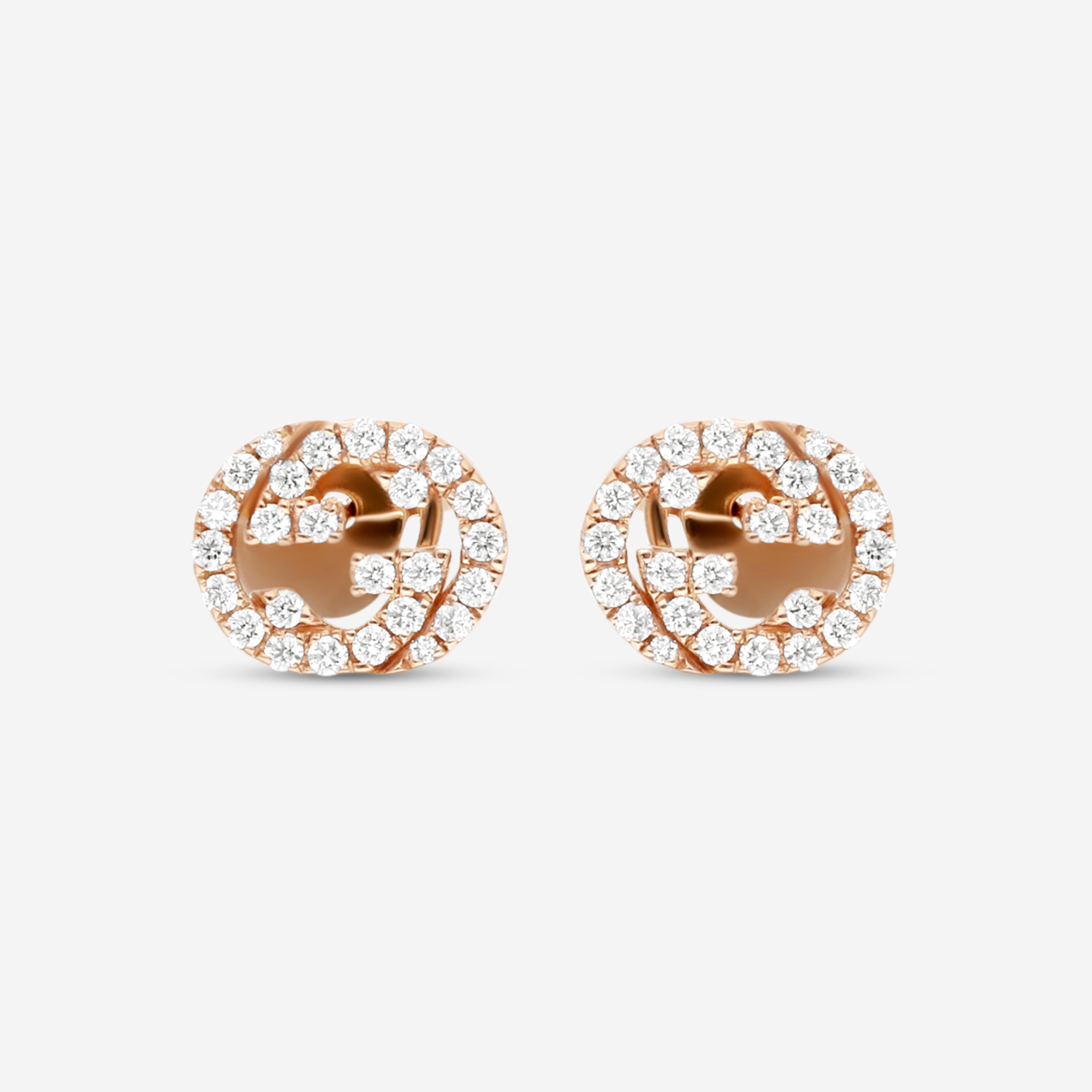 Gucci 18K Rose Gold & Diamond Stud Earrings YBD72940800100U MSRP $3,250 - THE SOLIST