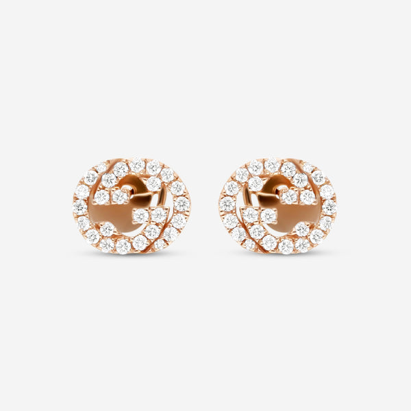 Gucci 18K Rose Gold & Diamond Stud Earrings YBD72940800100U MSRP $3,250 - THE SOLIST