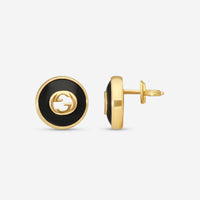 Gucci 18K Yellow Gold Onyx Stud Earrings YBD78655400100U - THE SOLIST