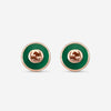 Gucci 18K Yellow Gold Green Agate Stud Earrings YBD78655400200U - THE SOLIST