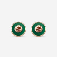 Gucci 18K Yellow Gold Green Agate Stud Earrings YBD78655400200U - THE SOLIST