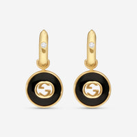 Gucci 18K Yellow Gold Onyx & Diamond Drop Earrings YBD78656300100U - THE SOLIST