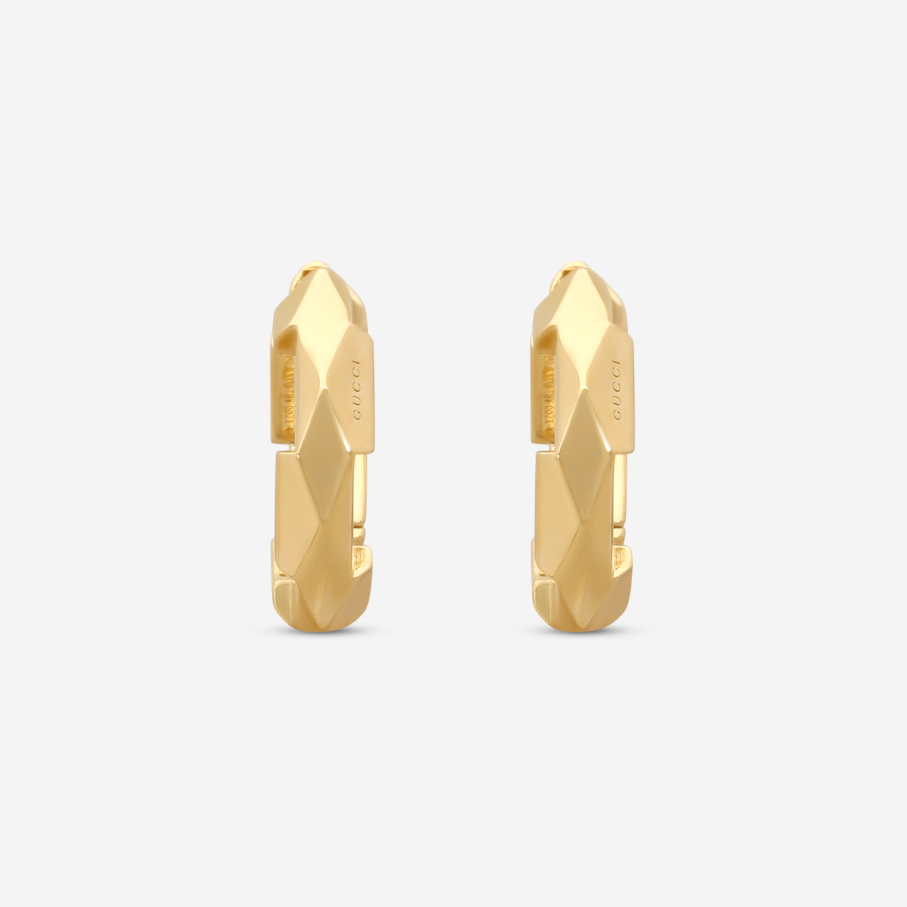 Gucci Link to Love 18K Yellow Gold Hoop Earrings MSRP $2,250 YBD786727002 - THE SOLIST