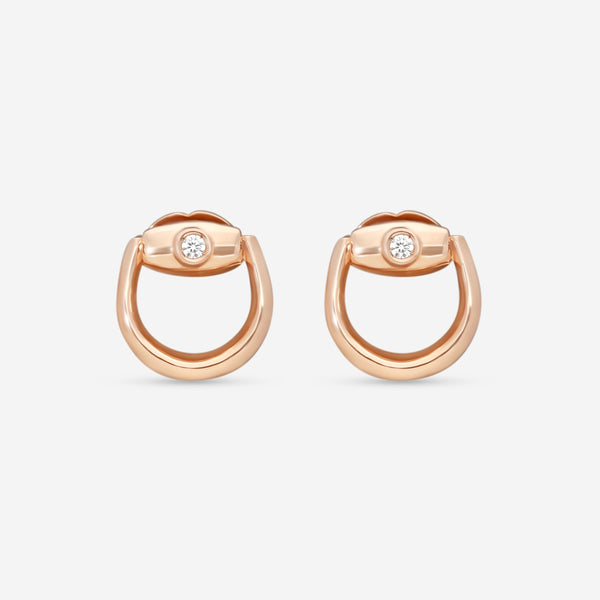 Gucci Horsebit 18K Rose Gold Diamond Stud Earrings YBD79616600100U - THE SOLIST
