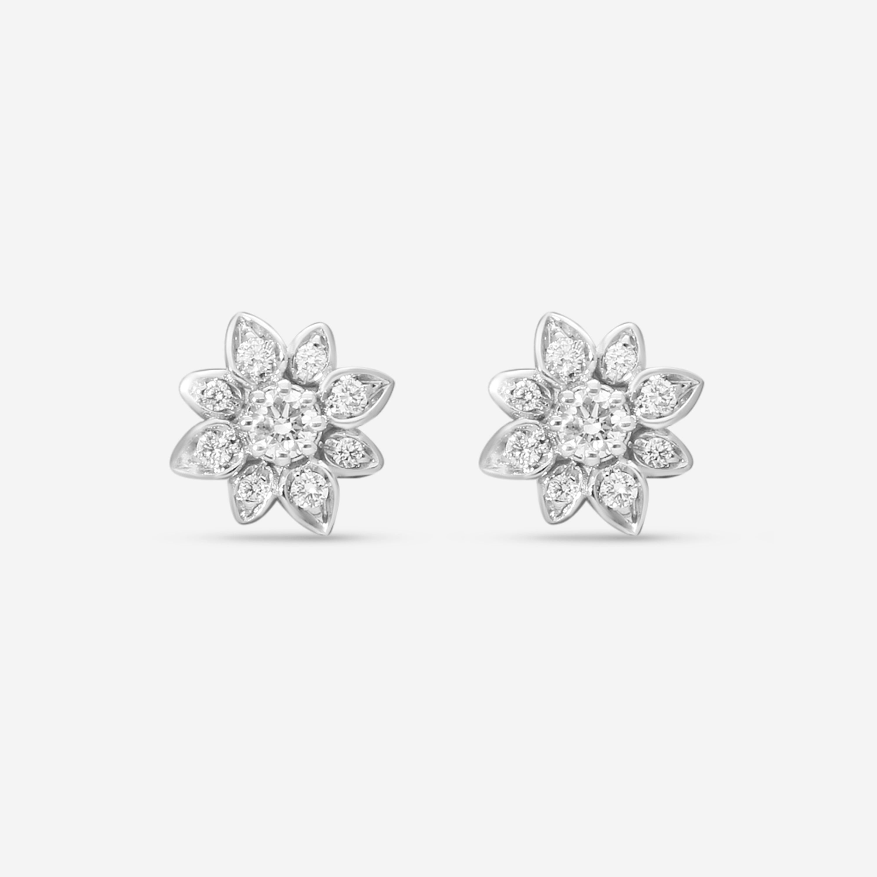 Gucci Flower 18K White Gold and Diamond Small Earrings YBD79619600100U MSRP $3,750 - THE SOLIST