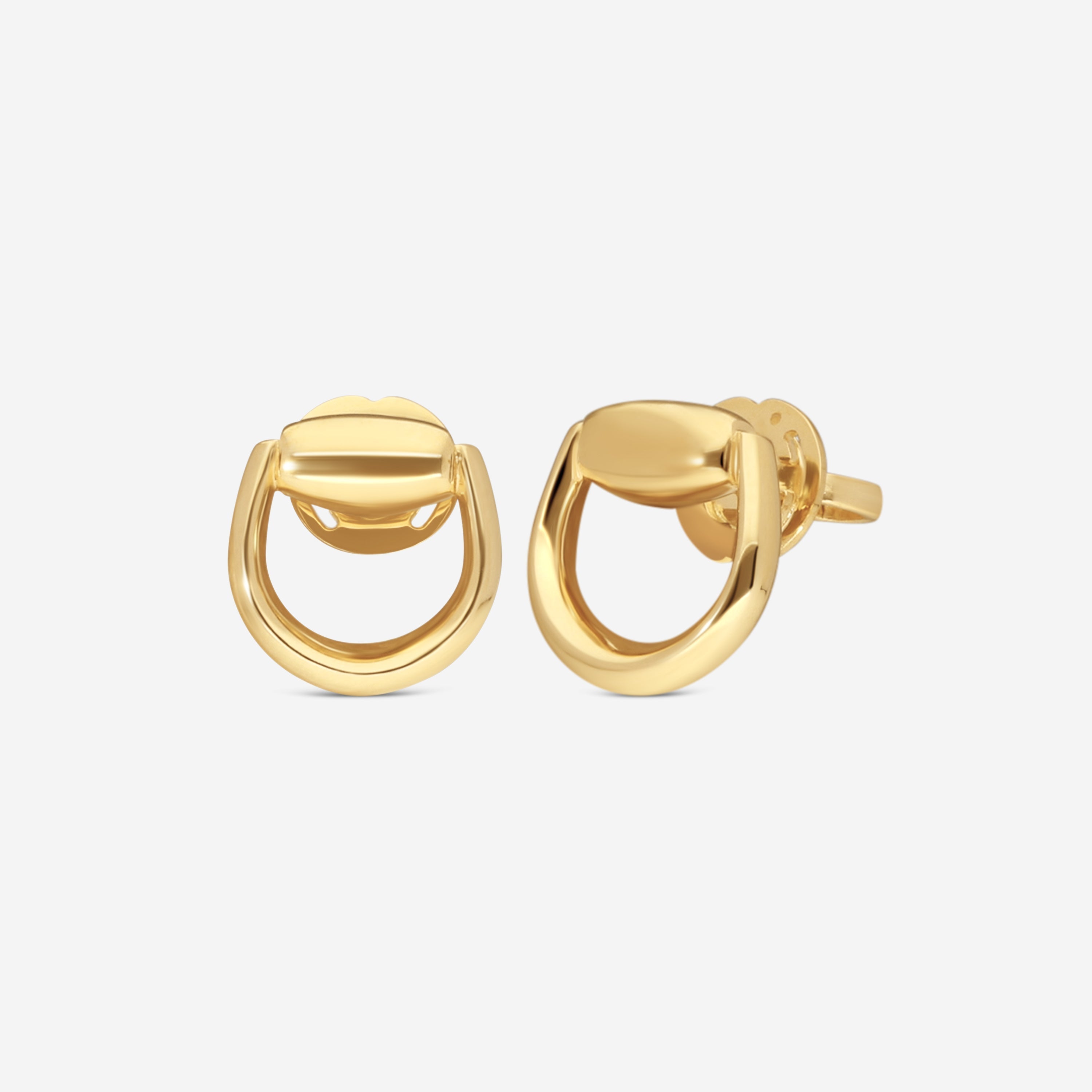 Gucci Horsebit 18K Yellow Gold Stud Earrings YBD80009800100U - THE SOLIST
