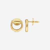 Gucci Horsebit 18K Yellow Gold Stud Earrings YBD80009800100U - THE SOLIST