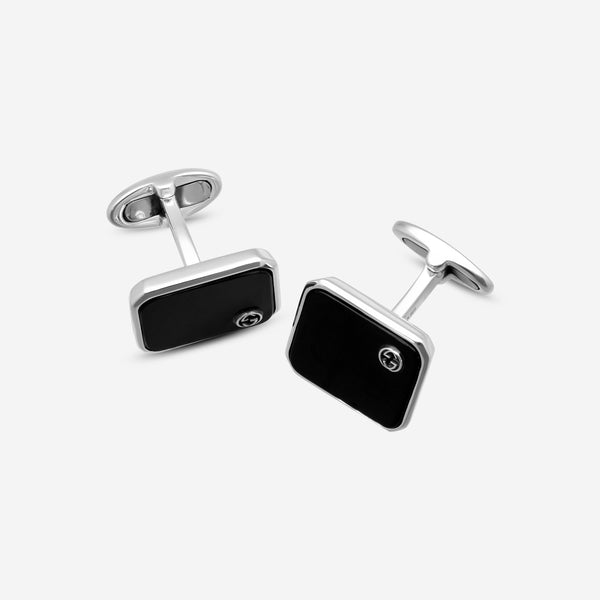 Gucci Sterling Silver Black Cufflinks YBE43449100100U