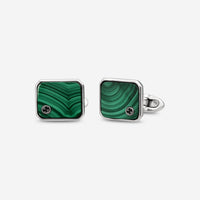 Gucci Sterling Silver Malachite Cufflinks YBE43449100200U