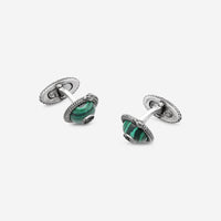 Gucci Sterling Silver & Malachite Resin Cufflinks YBE57742600100U