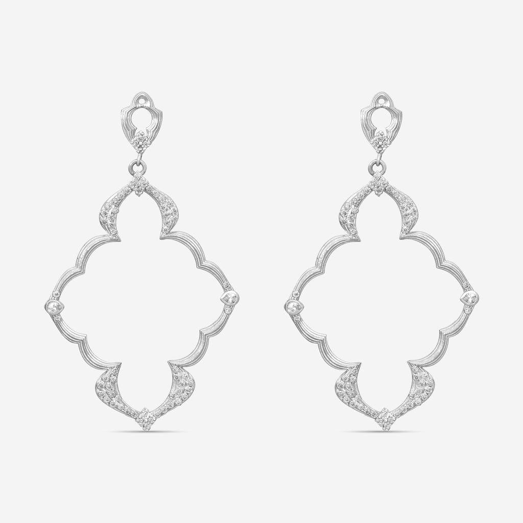 Armenta Grey Sterling Silver Multi-Gemstone Open Frame Dulcinea Earrings 17112