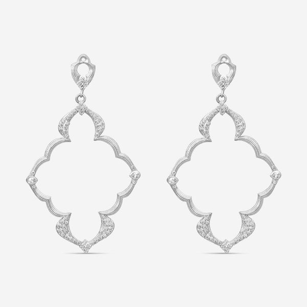 Armenta Grey Sterling Silver Multi-Gemstone Open Frame Dulcinea Earrings 17112