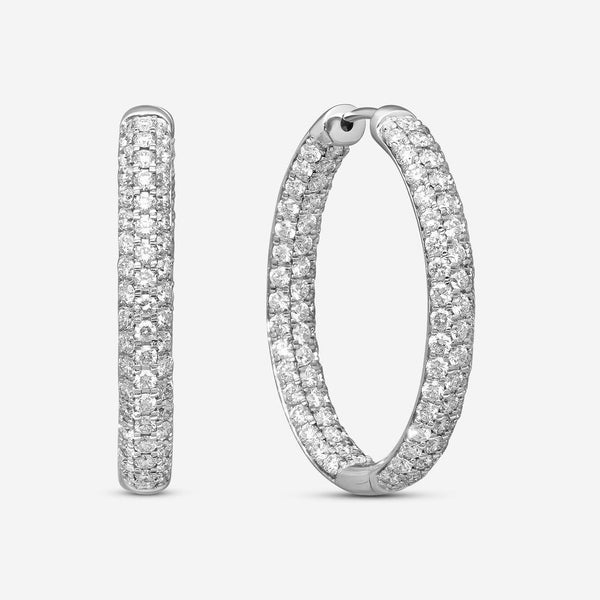 Ina Mar 14K White Gold Diamond Oval Hoop Earrings ER31897-CZ4WG