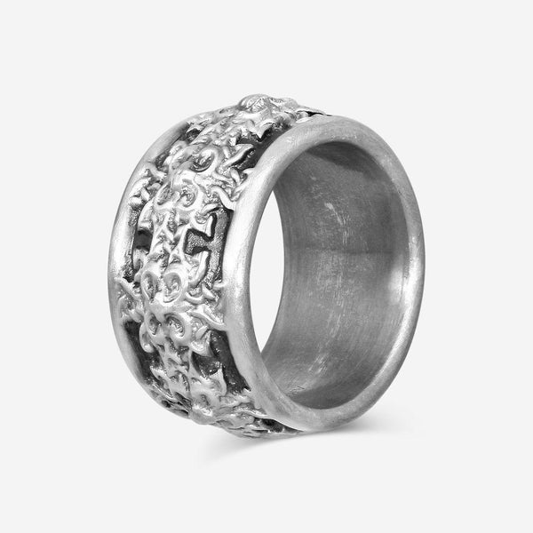 Armenta Romero Sterling Silver Woven Scroll Wide Band Ring Sz. 10 05052