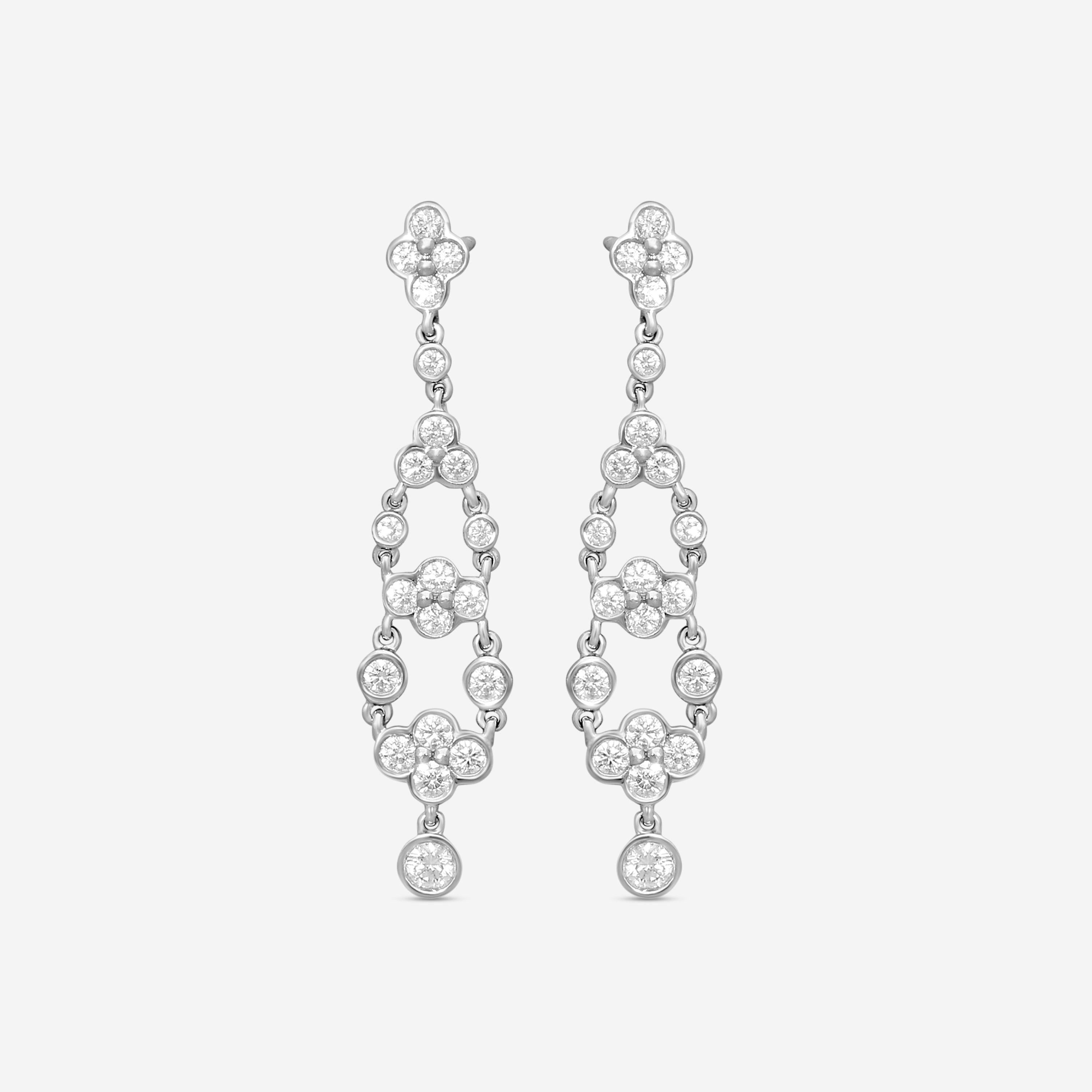 Suna Platinum Diamond Drop Lace Earrings E2420P