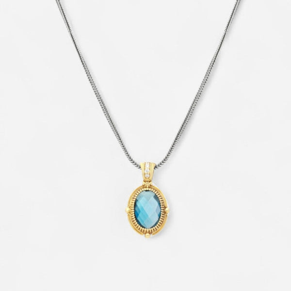 Konstantino 18K Yellow Gold Diamond & London Blue Topaz Pendant MEMK04005-18KT-318