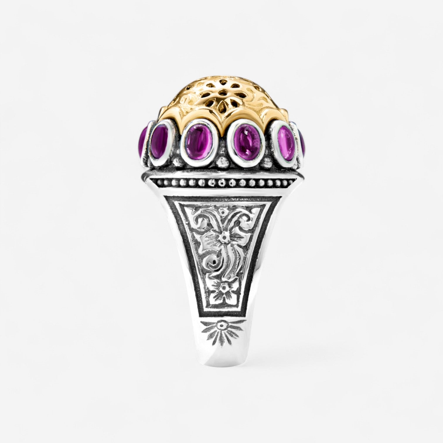 Konstantino Dome Sterling Silver & 18K Yellow Gold Corundum Ring Sz. 6 DKJ977-538-S6 - THE SOLIST