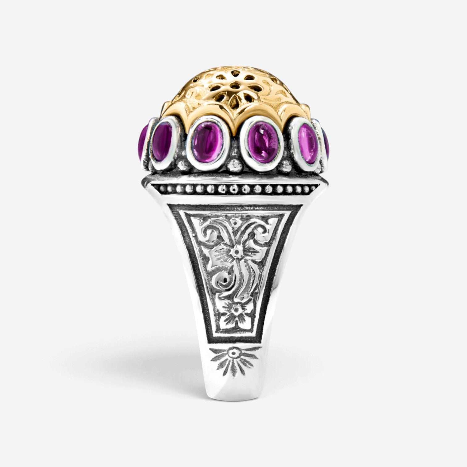 Konstantino Dome Sterling Silver & 18K Yellow Gold Corundum Ring Sz. 7 DKJ977-538-S7 - THE SOLIST