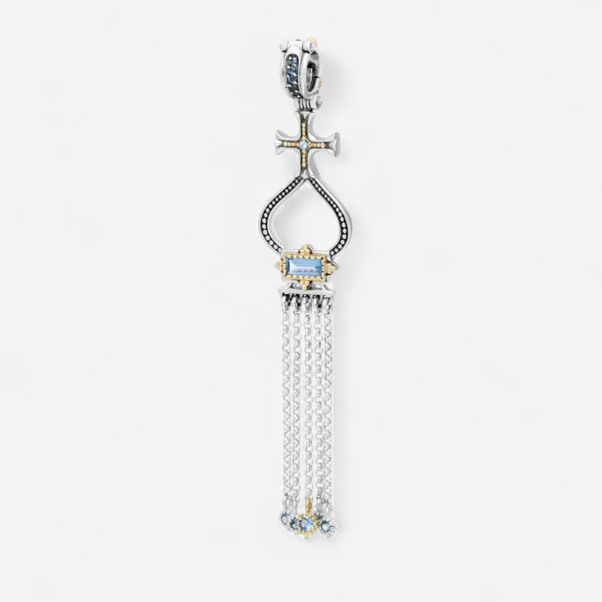 Konstantino Dome Sterling Silver & 18K Yellow Gold Blue Spinel Pendant MEKJ735-478 - THE SOLIST