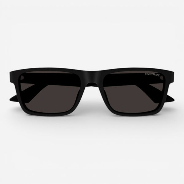 Montblanc Shiny Black & Grey Square Men's Sunglasses MB0299S001 - THE SOLIST