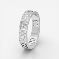 Gucci Icon 18K White Gold Diamond Band Ring YBC7294150020 - THE SOLIST