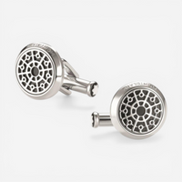 Montblanc 114774 Urban Spirit Steel & Black Onyx Round Cufflinks MSRP $350 - THE SOLIST