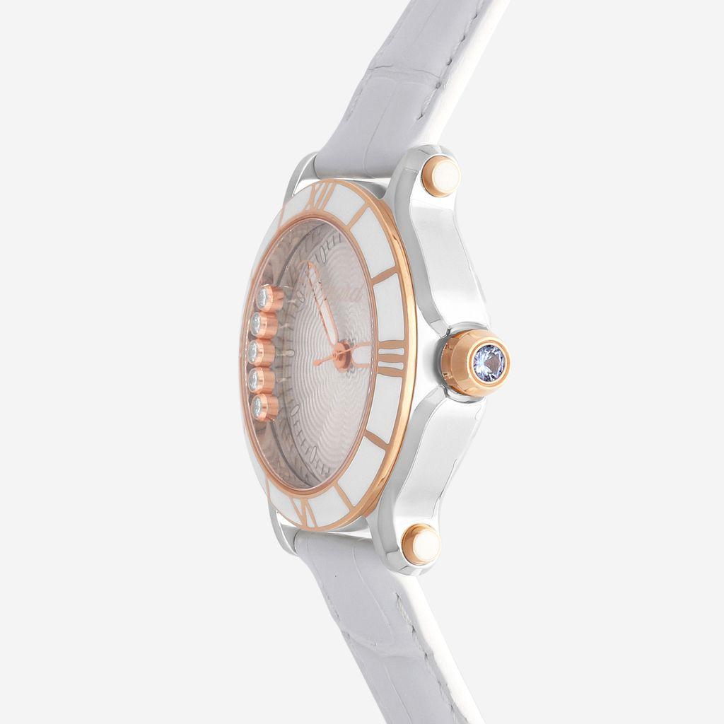 Chopard Happy Sport Stainless Steel & 18K Rose Gold Quartz Ladies Watch 278551-6