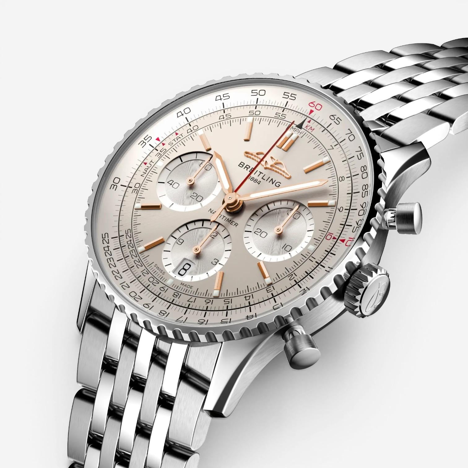 Breitling Navitimer Chronograph Stainless Steel Automatic Men's Watch AB0139211G