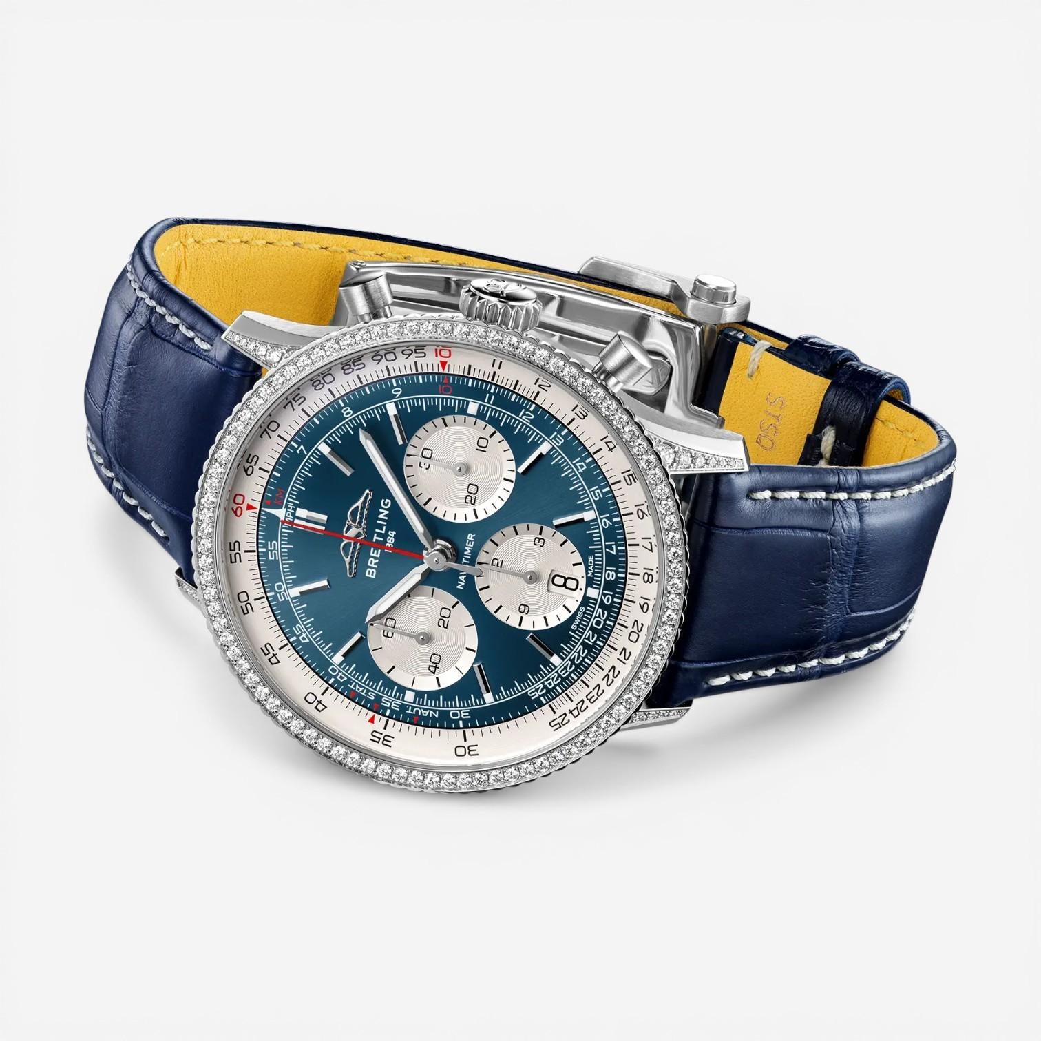 Breitling Navitimer Stainless Steel Diamond Automatic Men's Watch AB0139631C1P1