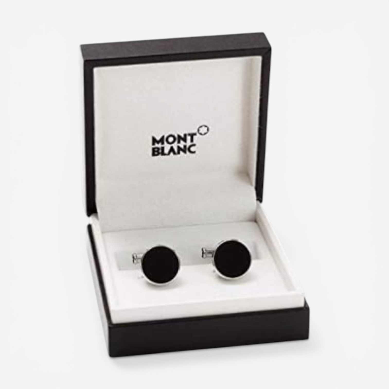 Montblanc 114784 Round Black Onyx Cufflinks MSRP $490 - THE SOLIST