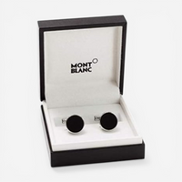 Montblanc 114784 Round Black Onyx Cufflinks MSRP $490 - THE SOLIST