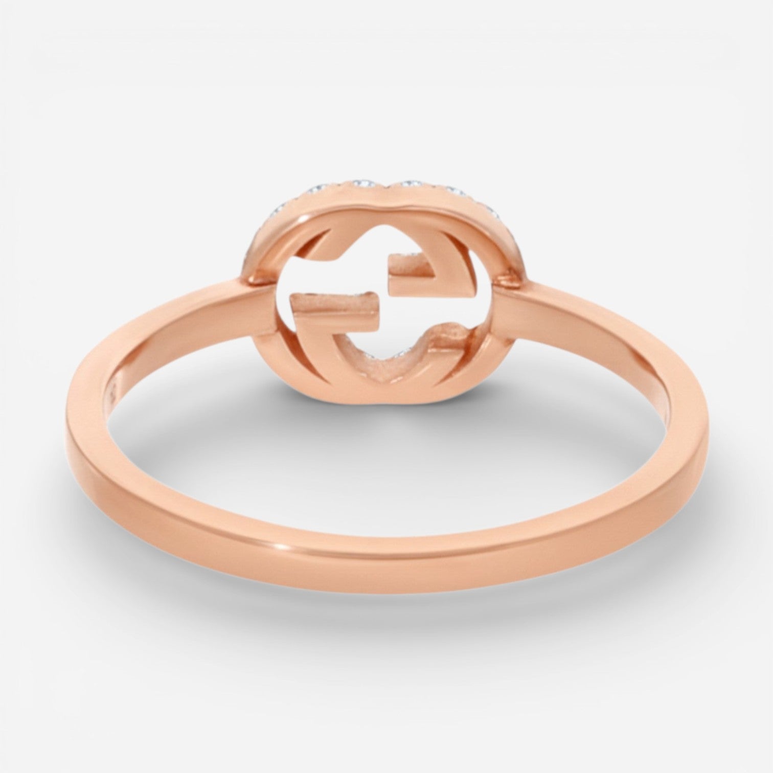 Gucci Interlocking G 18K Rose Gold Diamond Ring YBC7294120010 - THE SOLIST