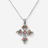 Konstantino Sterling Silver & 18K Yellow Gold Multistone Cross Pendant STMK6899-999-CAB