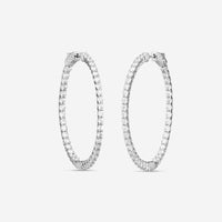 Ina Mar 14K White Gold Diamond Oval Hoop Earrings E1136E-FW-400F - THE SOLIST