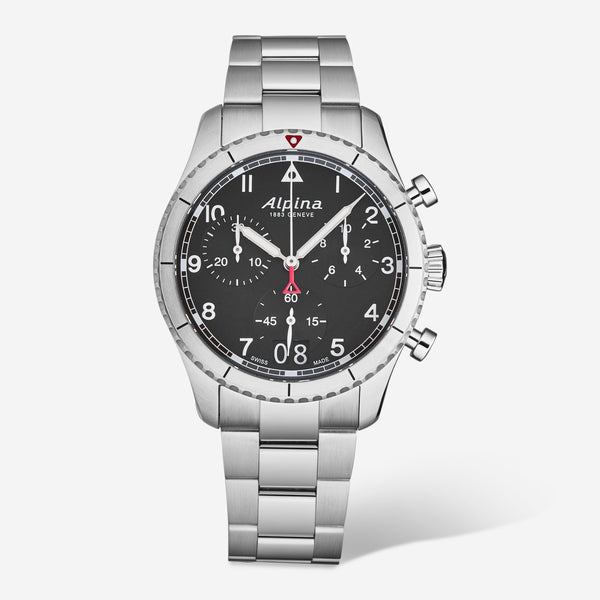 Alpina Startimer Pilot Chronograph Stainless Steel Quartz Men's Watch AL-372BW4S26B