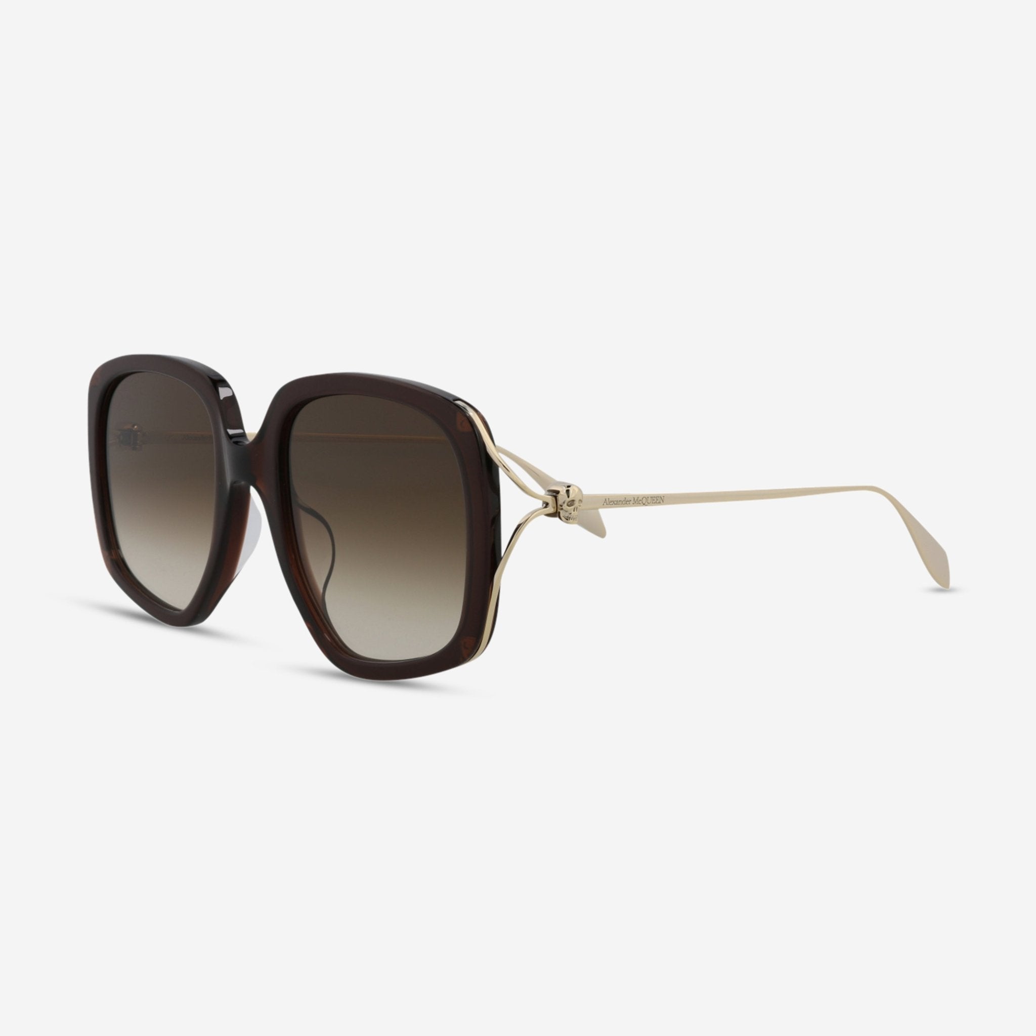 Alexander McQueen Square Acetate Women's Sunglasses AM0374S - 30013622 - 002 - THE SOLIST - Alexander McQueen