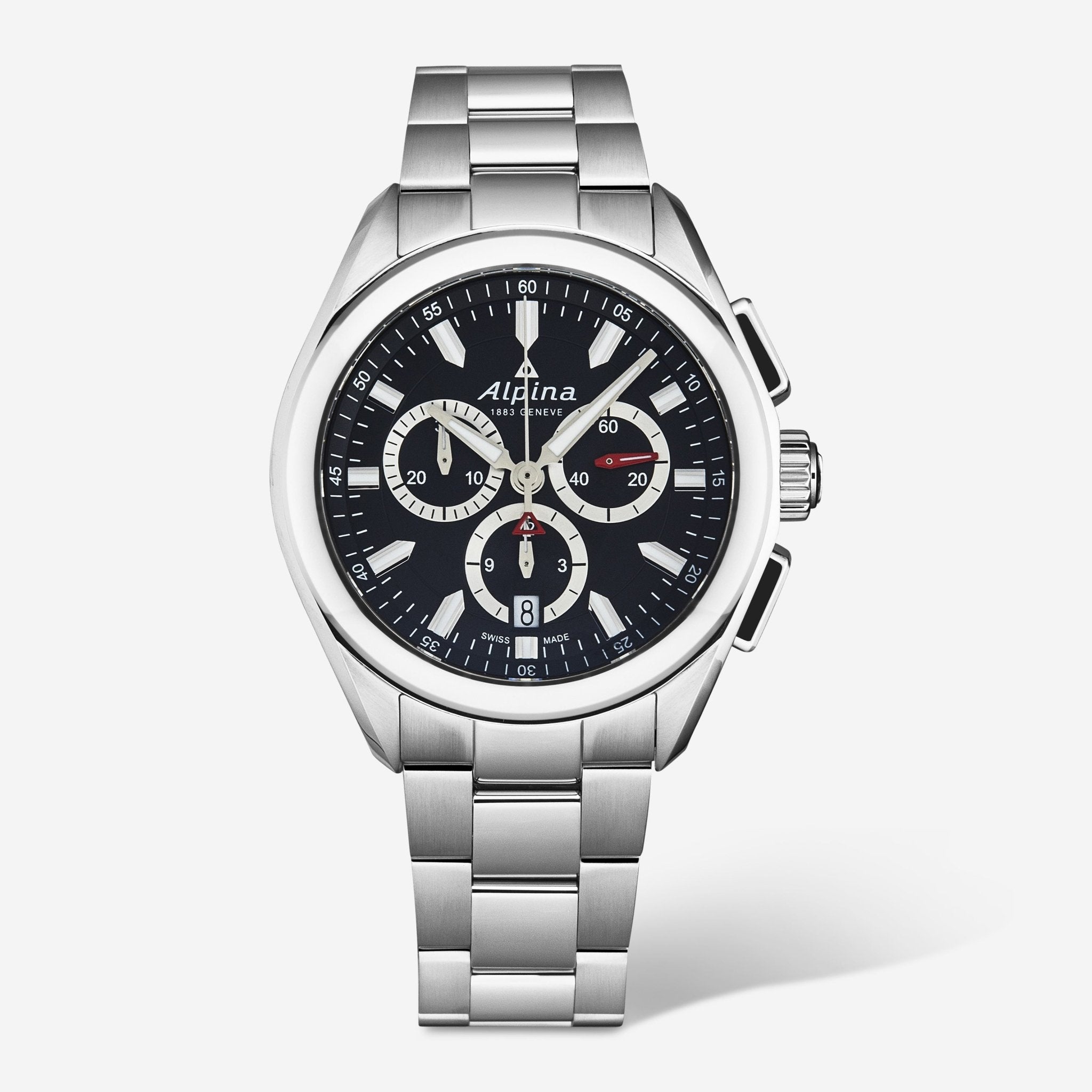 Alpina Alpiner Chronograph Stainless Steel Quartz Men's Watch AL - 373BS4E6B - THE SOLIST - Alpina